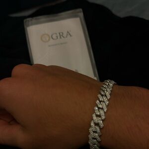 VVS1 Moissanite Cuban link 10mm s925 Silver